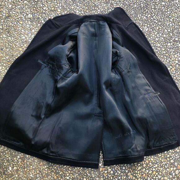 #P11 Vintage US Navy Naval Military Pea Coat midnight Blue Gold Eagle Buttons 36 - Picture 3 of 9